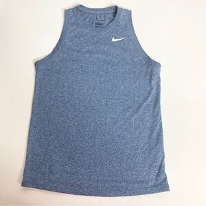 The Nike Tee Teen's XS Sleeveless T-Shirt Athletic Cut Cotton Blue Heathered
